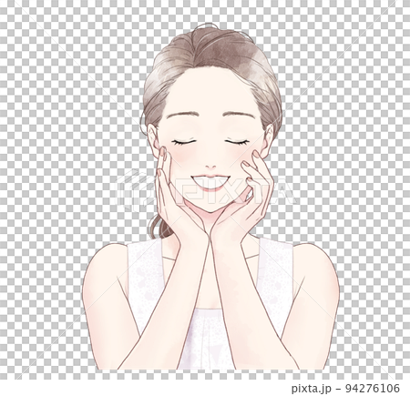 美容　目を閉じる女性 94276106
