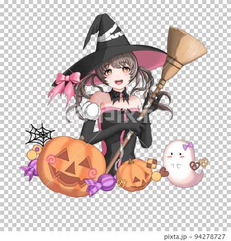 [自然髮色] 扮成魔女的粉色雙馬尾少女 94278727