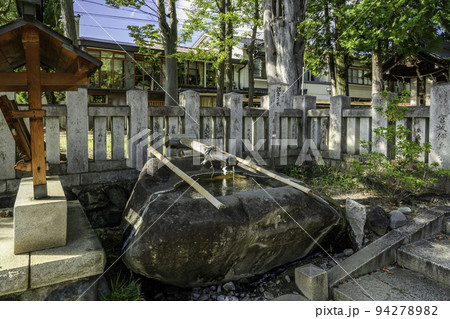 上諏訪　八劔神社　温泉手水　長野県諏訪市 94278982