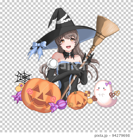 [Natural hair color] Girl with long hair in charge of blue who cosplayed as a witch 94279698