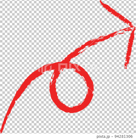 箭頭紅色鉛筆插圖 94281306