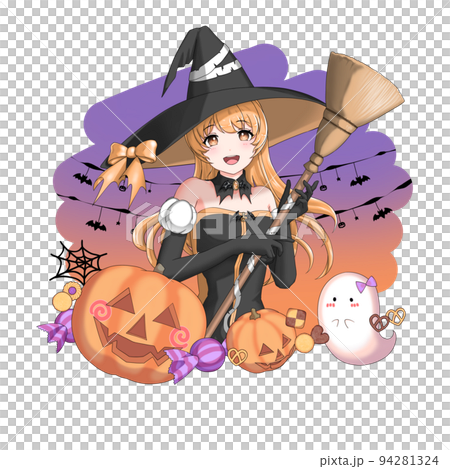 [附背景] cosplay成魔女的橙色長發少女 94281324