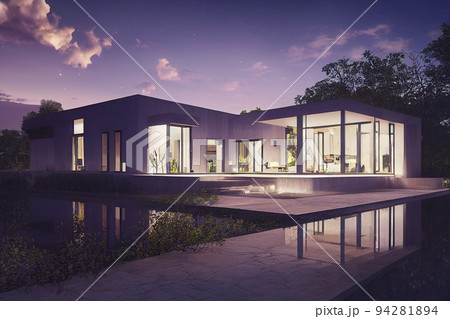 Luxury modern villa, cozy house, real estate 94281894