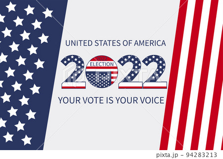 Day of mid-term elections. Vote 2022 USA, banner design. Political election campaign Day of mid-term elections. Vote 2022 USA, banner design. Political election campaign 94283213