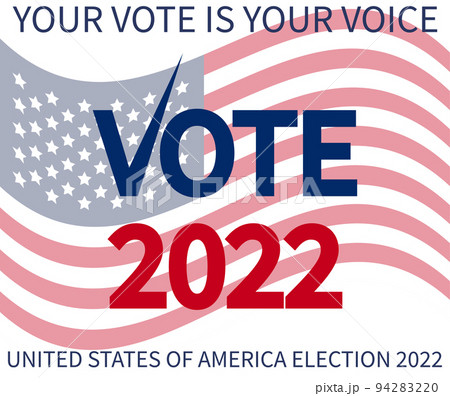 Day of mid-term elections. Vote 2022 USA, banner design. Political election campaign 94283220