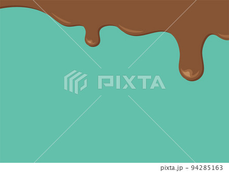 上からチョコレートが溶けて垂れてくる背景（ミントチョコ） 94285163