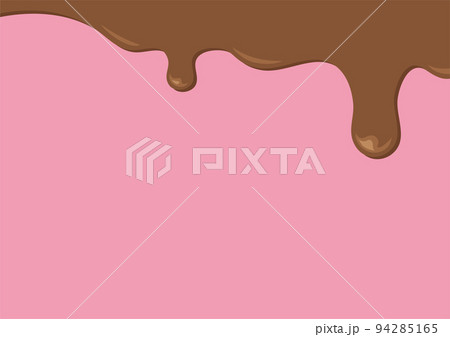 上からチョコレートが溶けて垂れてくる背景（ストロベリーチョコ） 94285165