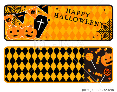 ハロウィンのフラットなイラストバナー ハロウィンのフラットなイラストバナー 94285890
