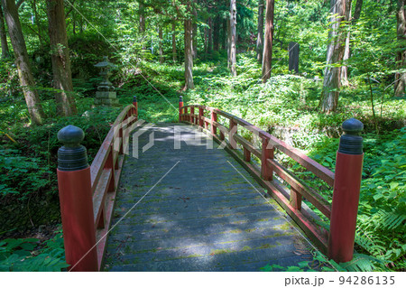 迦葉山弥勒寺　山門付近の参道　初夏の季節 94286135