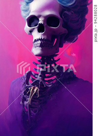 Portrait of a skeleton zombie in costume. Halloween concept. 94288028