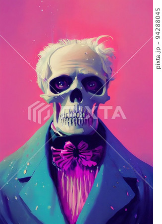 Portrait of a skeleton zombie in costume. Halloween concept. 94288045