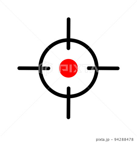 赤い銃の照準。銃撃の狙い。ターゲット。ベクター。のイラスト素材 [94288478] - PIXTA