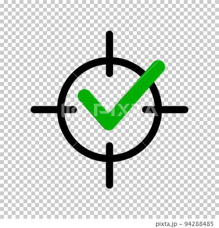 Target and checkmark icon. Goal achievement. vector. 94288485