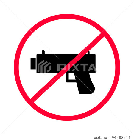 銃の使用禁止。銃規制。ベクター。 94288511