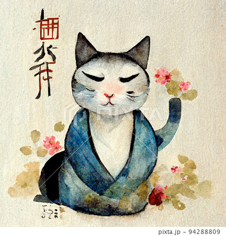 江戸時代風の猫 江戸時代風の猫 94288809