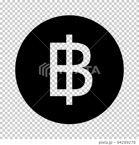 タイバーツコインシルエットアイコン。タイ通貨。ベクター。 94289278