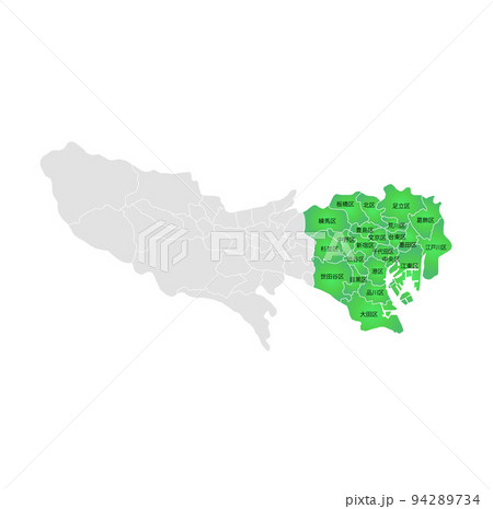 東京都と23区地図 東京都と23区地図 94289734