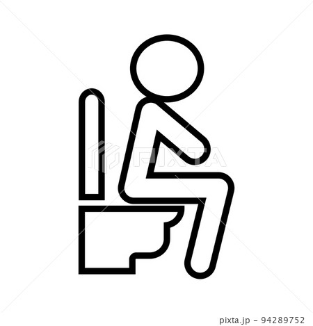 トイレで排泄中の人。便座に座る。ベクター。 トイレで排泄中の人。便座に座る。ベクター。 94289752
