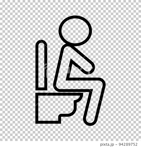 トイレで排泄中の人。便座に座る。ベクター。 トイレで排泄中の人。便座に座る。ベクター。 94289752