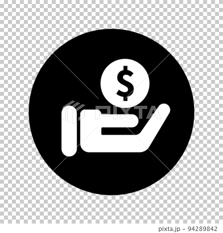 money and hand icon. Investment or savings icon. vector. money and hand icon. Investment or savings icon. vector. 94289842