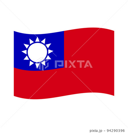 なびいている台湾国旗のアイコン。ベクター。 なびいている台湾国旗のアイコン。ベクター。 94290396