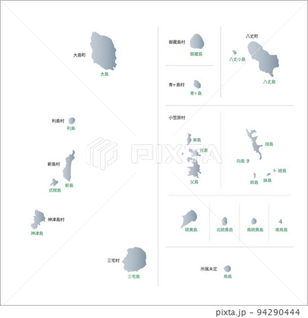 東京都の離島地図 94290444
