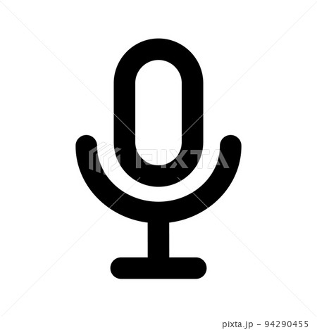 シンプルなマイクシルエットアイコン ベクター シンプルなマイクシルエットアイコン ベクター 94290455