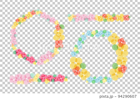 Colorful flower decoration frame set 94290607