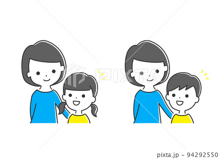 子どもの話を聞く女性 / お話をする親子母子 A 子どもの話を聞く女性 / お話をする親子母子 A 94292550