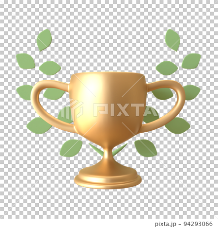 月桂樹和金獎杯獲獎圖像 3d 渲染 月桂樹和金獎杯獲獎圖像 3d 渲染 94293066