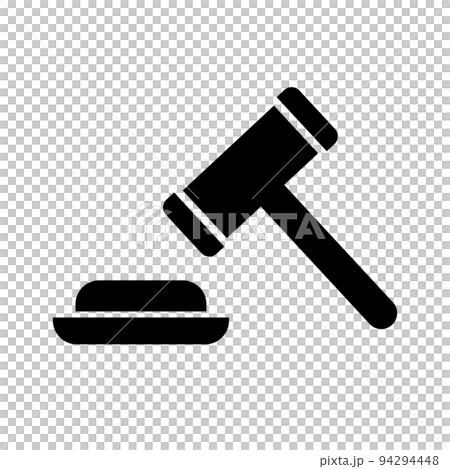 ガベル・ギャベルアイコン。裁判のハンマー。ベクター。 94294448