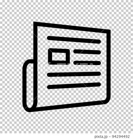 斜め向きの新聞紙アイコン。ベクター。 斜め向きの新聞紙アイコン。ベクター。 94294492