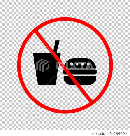 ファストフード禁止。ジャンクフード禁止。ベクター。 ファストフード禁止。ジャンクフード禁止。ベクター。 94294494