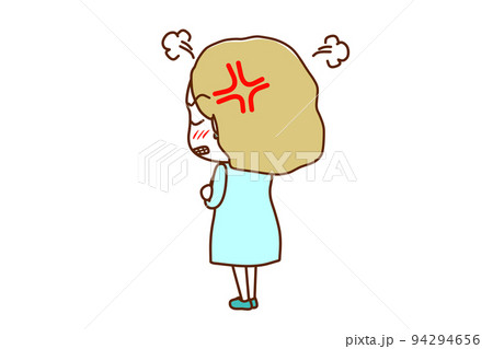 （全身斜め後ろ）後ろを向いて腕を組み、プンプン怒っている白人女性 94294656