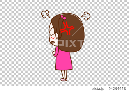 (Whole body obliquely behind) An angry woman looking back and folding her arms (Whole body obliquely behind) An angry woman looking back and folding her arms 94294658