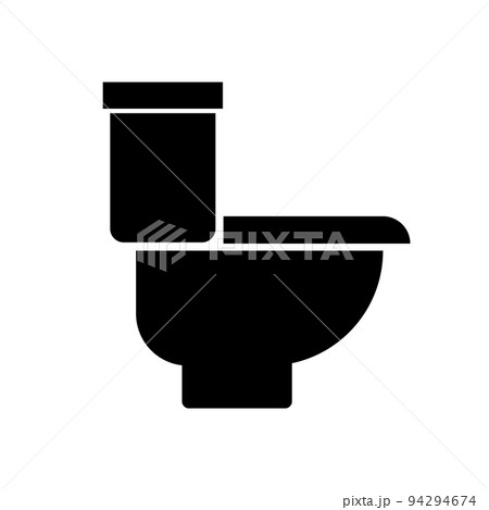 トイレのシルエットアイコン。洋式トイレ。ベクター。 94294674