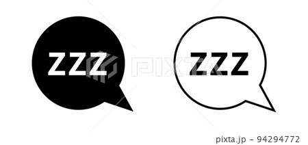 zzzの吹き出しアイコン。睡眠。夢やリラックス。ベクター。 94294772