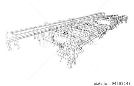 Sketch of industrial equipment. Vector 94295548