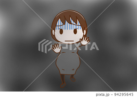 （全身正面）五里霧中のなか不安な妊婦 94295645