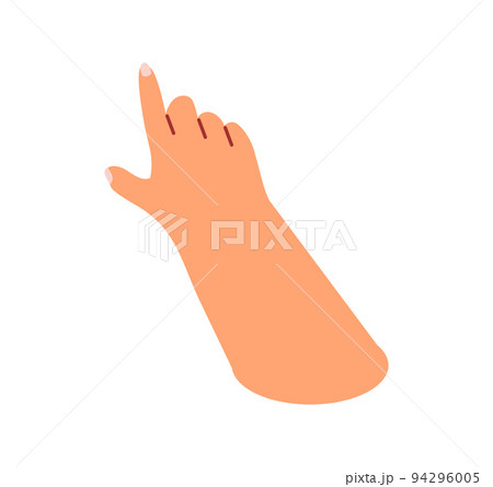 hand touching virtual screen vector 94296005