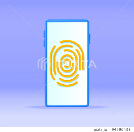 3D Fingerprint on Mobile Phone Isolated 3D Fingerprint on Mobile Phone Isolated 94296433
