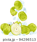 水々しい梨の手描き水彩風イラスト 94296513