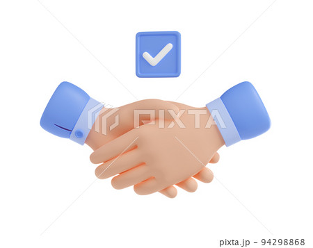 Handshake 3d icon with check mark 94298868