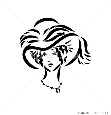 vintage illustration with beautiful fashion girl retro fashion vector 94300033