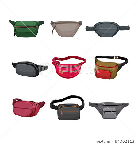 waist bag set cartoon vector illustration 94302113