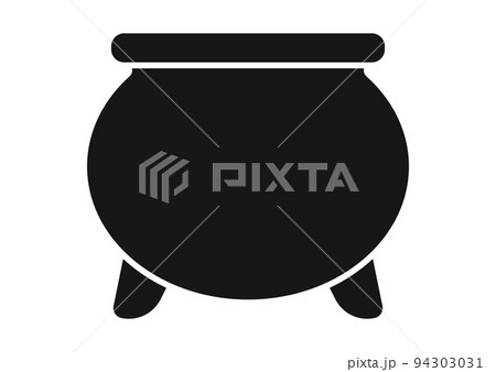 Cauldron halloween witch decoration black silhouette isolated on white background 94303031