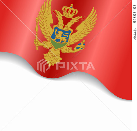 Montenegrian flag wavy abstract background. Vector illustration. 94303403