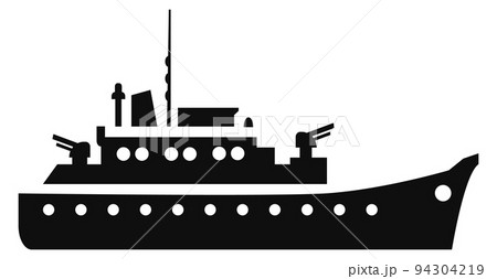 Battleship black icon. Military warship. Armored ship Battleship black icon. Military warship. Armored ship 94304219