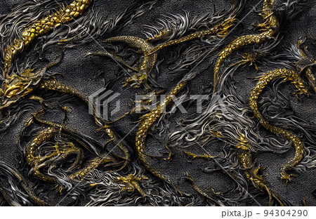 Luxury black and gold background. Abstract. Dragon skin. 3D illustration Luxury black and gold background. Abstract. Dragon skin. 3D illustration 94304290