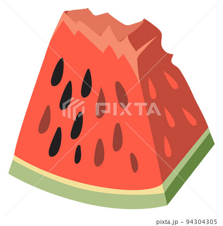 Watermelon slice icon. Cartoon summer fruit symbol Watermelon slice icon. Cartoon summer fruit symbol 94304305